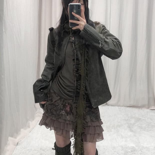 선가든파티 그런지 빈티지 코디 세트 코디셋