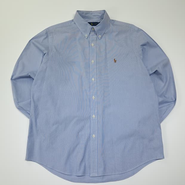 CL257 XL 폴로 코튼 멀티포니 핀스트라이프 블루 셔츠 남방