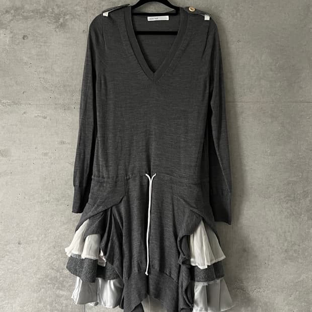 Sacai Luck 긴팔 니트 드레스