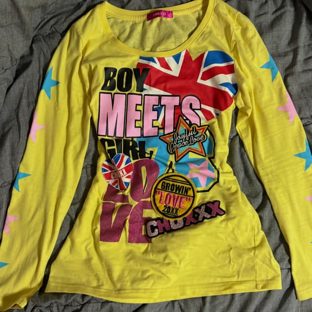 chu xxx 일본 빈티지 씬키드 데코라 갸루 하라주쿠 롱슬리브