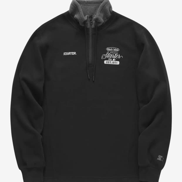 스타터 플리스 블록 하프집업 L