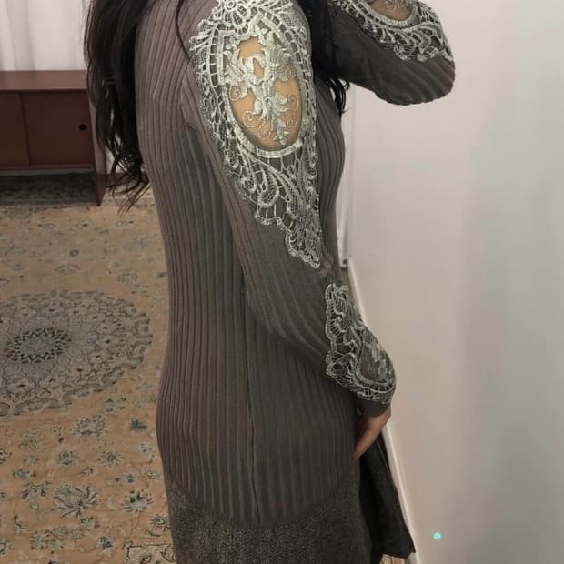 Brown arm detail turtleneck knitwear