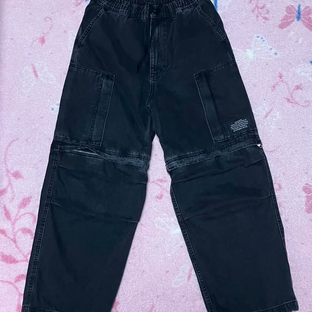 Denim convertible cargo pants