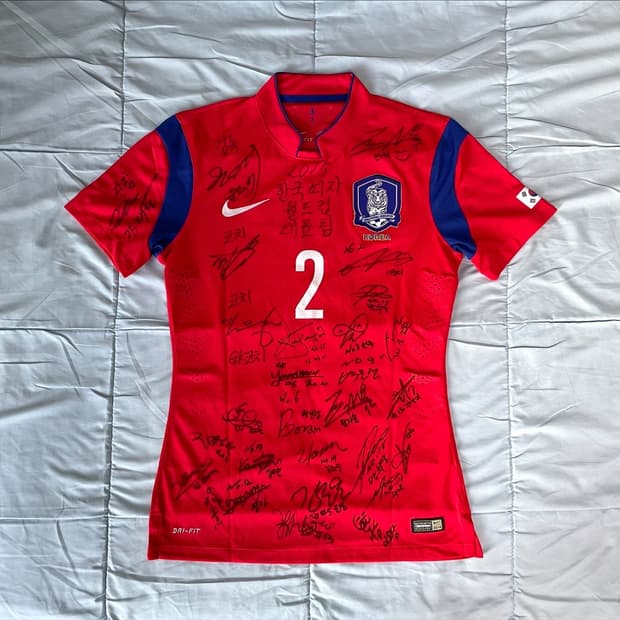 (국내 M) 14-16 대한민국 홈 반팔 지급용 2번 스쿼드 사인 셔츠 