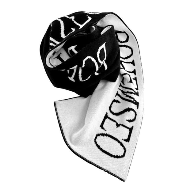 보헤미안서울 자카드 니트 머플러 블랙앤아이보리