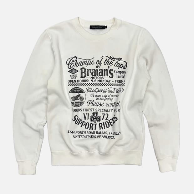 THRUXTON motorcycle white sweat shirt