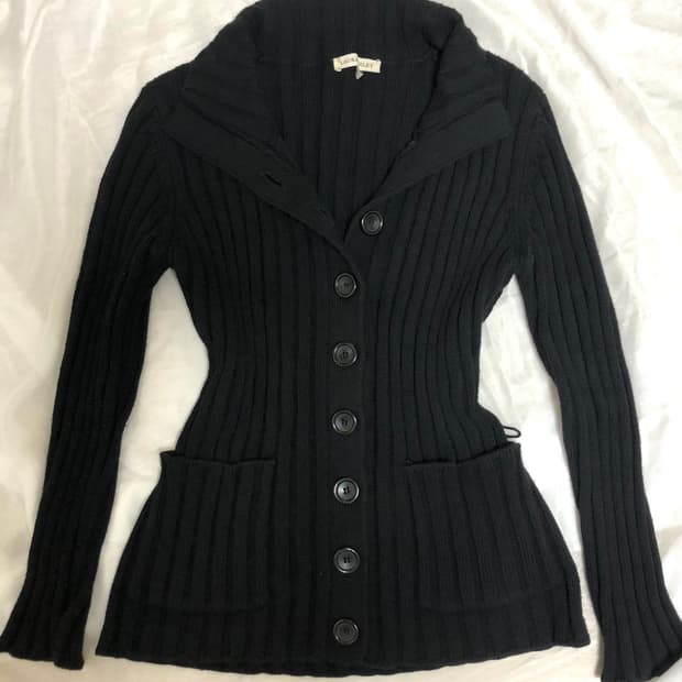 블랙 단추 가디건