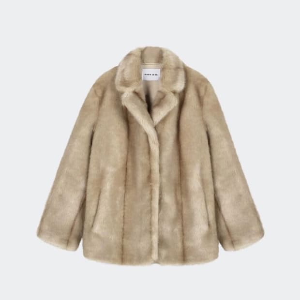 해브레스 페이크퍼자켓 베이지