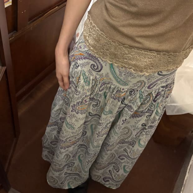 jpn vintage Paisley Maxi Skirt