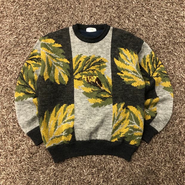 먼싱웨어 90’s 울 패턴 방풍 니트