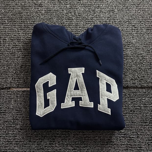 갭 빅로고 미니멀 박시핏 후디 네이비 1681