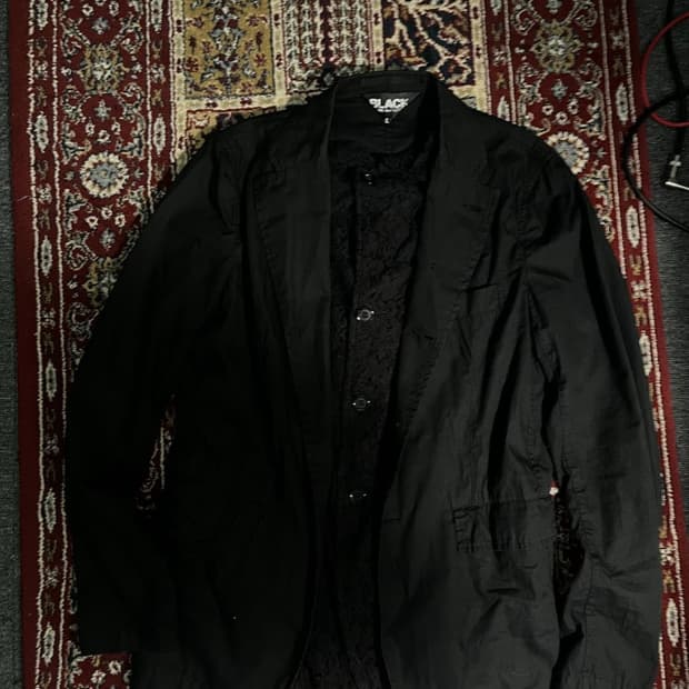 꼼데가르송 블랙 레이스 도킹 자켓