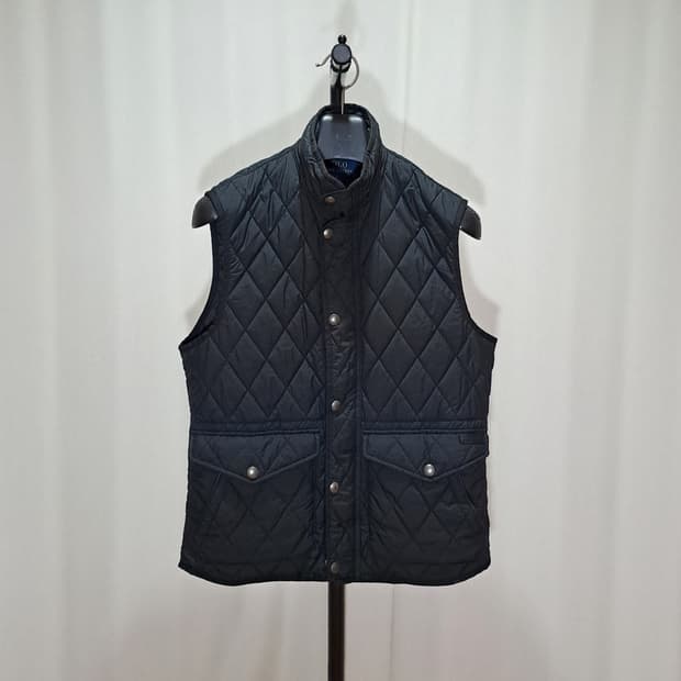 (택포) 폴로 퀼팅 블랙 베스트 A972