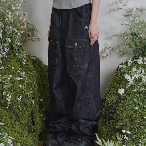 송이송이X탄산 프론트 빅포켓 데님팬츠