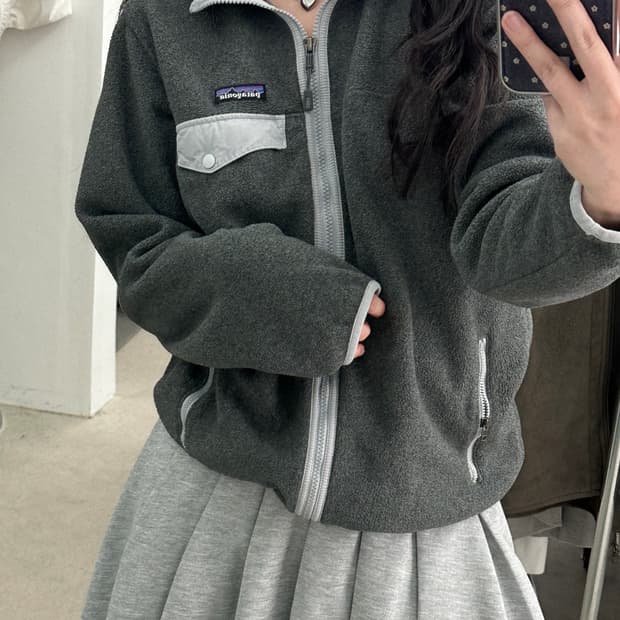 파타고니아 신칠라 그레이 플리스 후드집업 