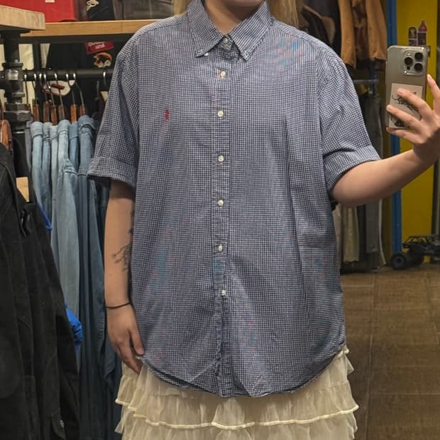 [HI] 폴로 랄프로렌 반팔셔츠 체크블루