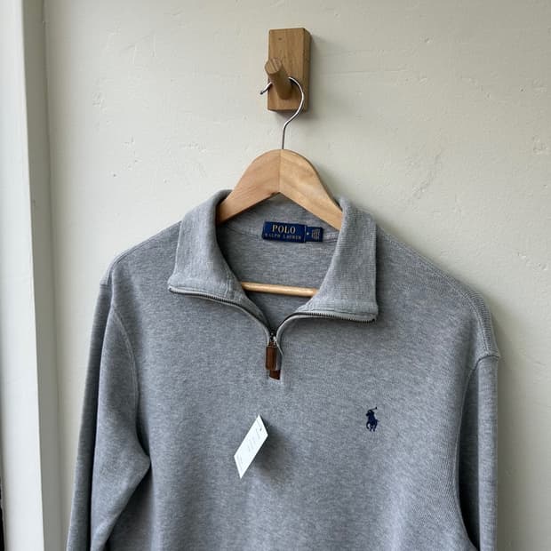 15423 - 폴로 랄프로렌 그레이 반집업 니트
