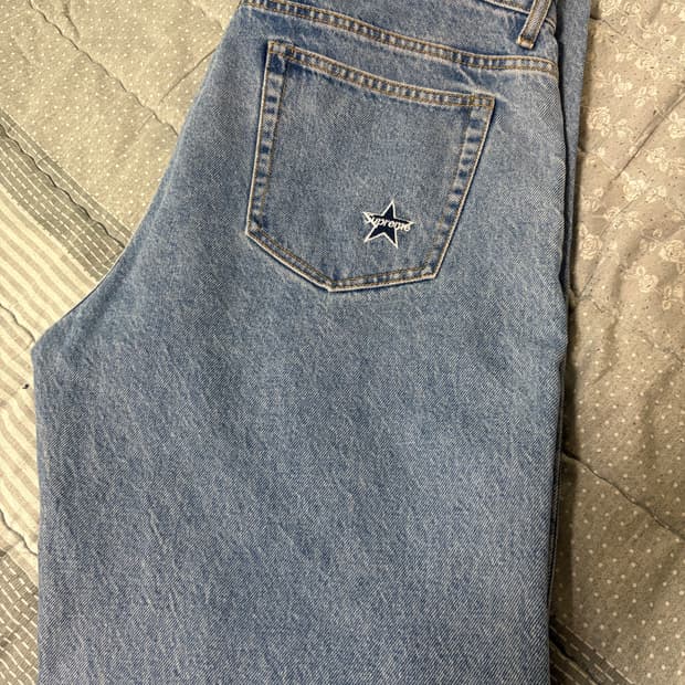 슈프림 레귤러진 워시드 인디고 36