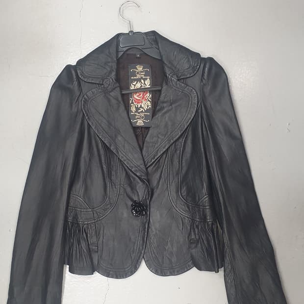 오즈세컨 다크브라운 양가죽 자켓55