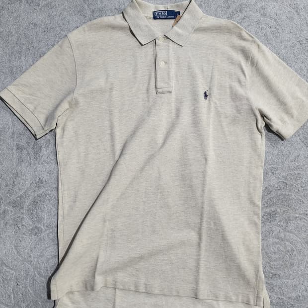 **폴로 랄프로렌 베이지 반팔 카라티 (L)