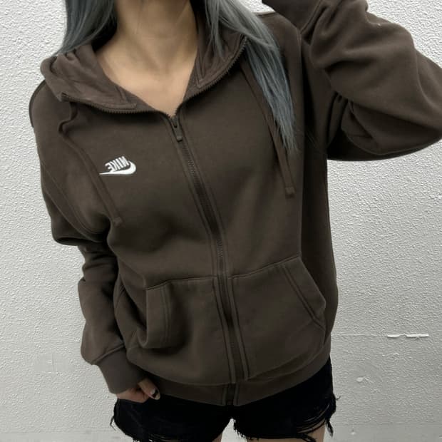 나이키 센터로고 밀크코코아 후드집업 M