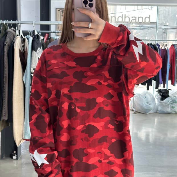 베이프 스타카모 롱슬리브긴팔티 적계