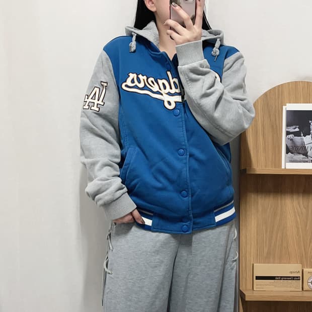 [정품] MLB 다저스 그레이 블루 코튼 블루종 [ 100 ]
