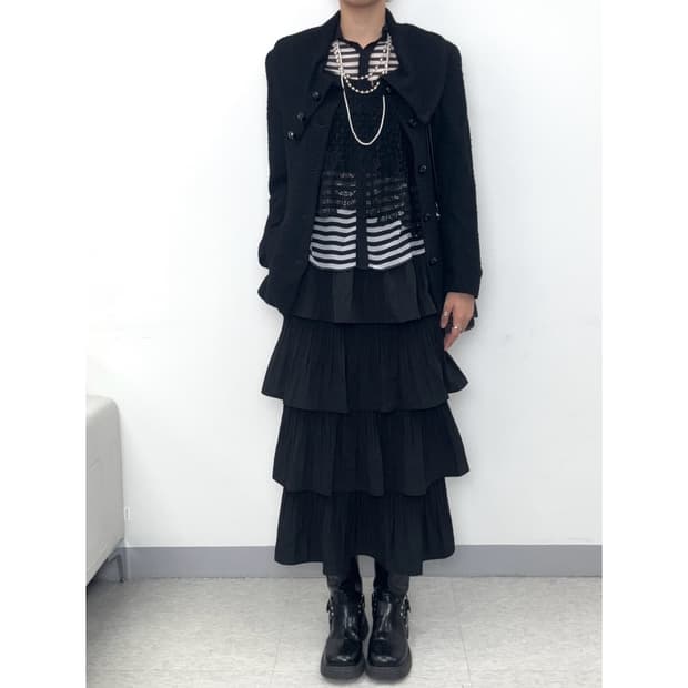 빈티지 블랙 캉캉 스커트