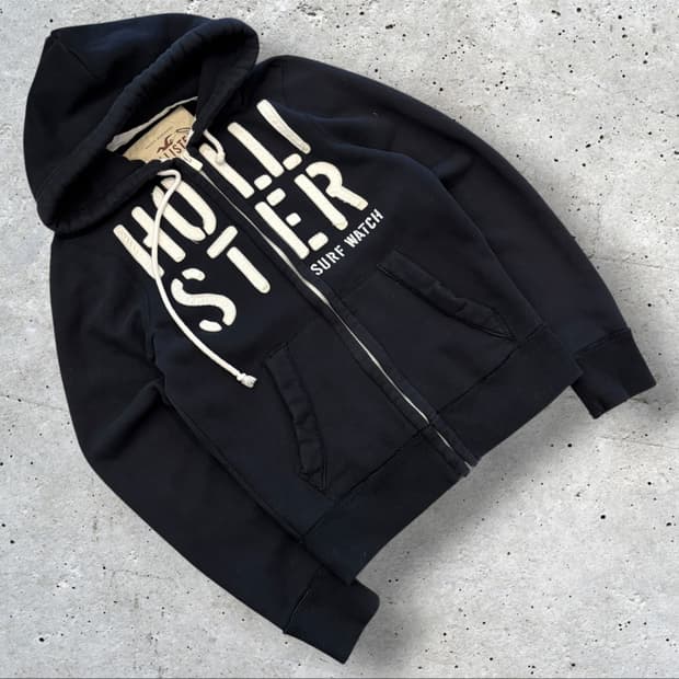 [S] 홀리스터 빅로고 스웻 후드집업 블랙 D838