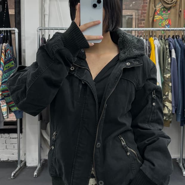 VTG 3QR Y2K 블랙 자켓