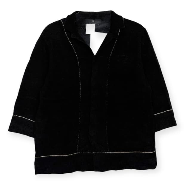 요지야마모토 패턴 반팔 니트 가디건