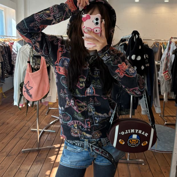 히스테릭글래머 패턴 후드집업