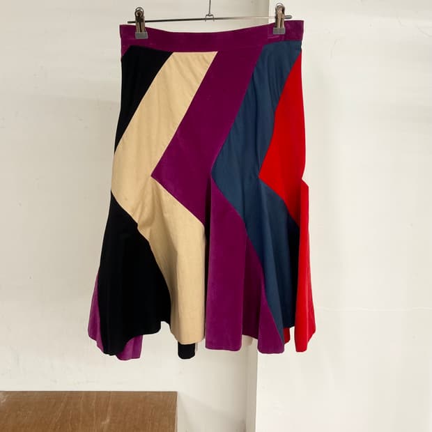 비비안웨스트우드 벨벳 패치워크 스커트