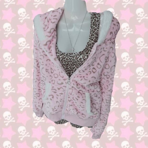 갸루 호피 슬리브리스+호피 집업 일괄