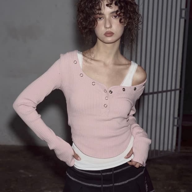 새상품) 플노팔 버니탑 핑크