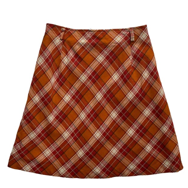 Orange check skirt