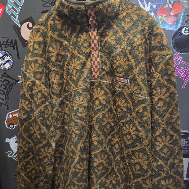 캐피탈 요세미티 아라베스크 패턴 플리스 스냅 티셔츠 카키 5