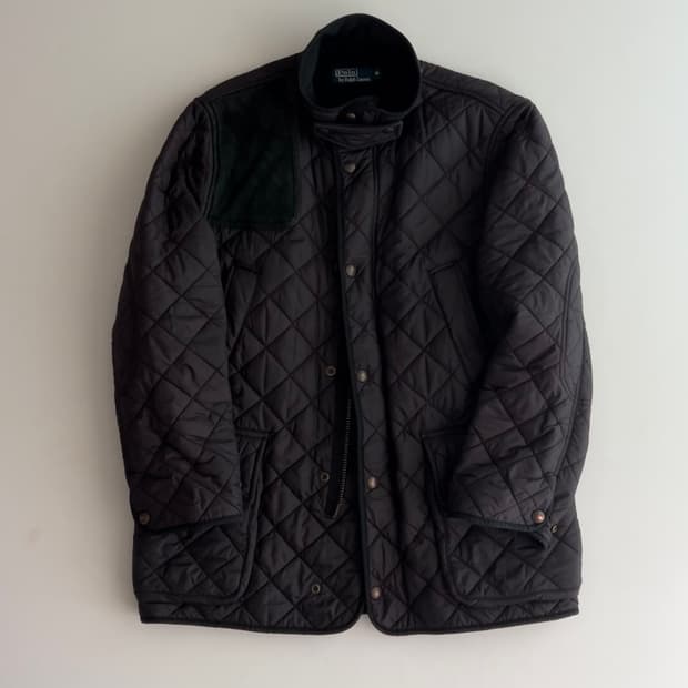 폴로 랄프로렌 블랙 캠튼 퀼팅 자켓 M 