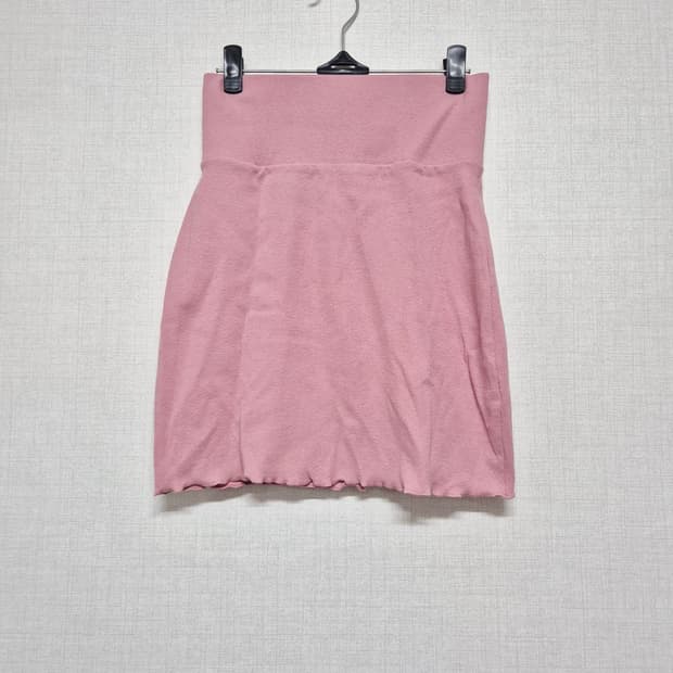 핑크 골지 스커트