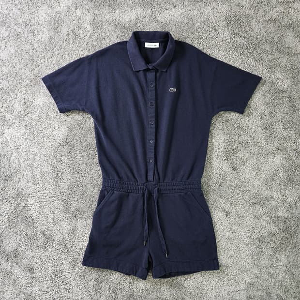 LACOSTE 네이비 반팔 롬퍼