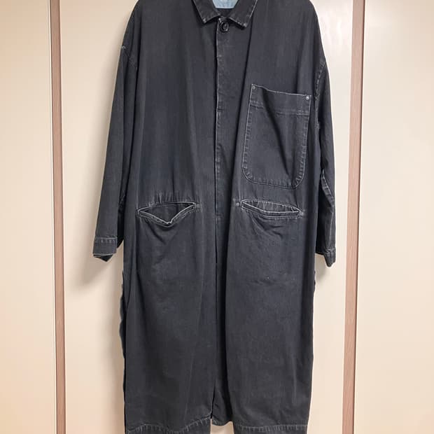 둘카마라 오버사이즈 워시드 데님 초어 코트