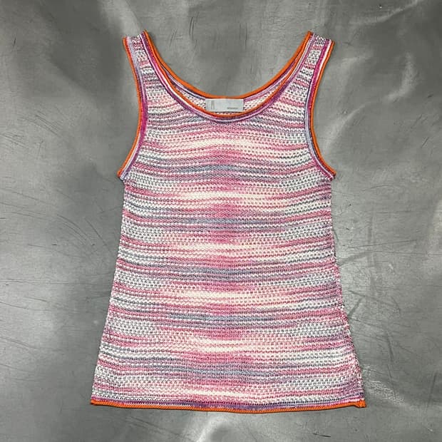  미쏘니 스트라이프 니트 슬리브리스 y16062