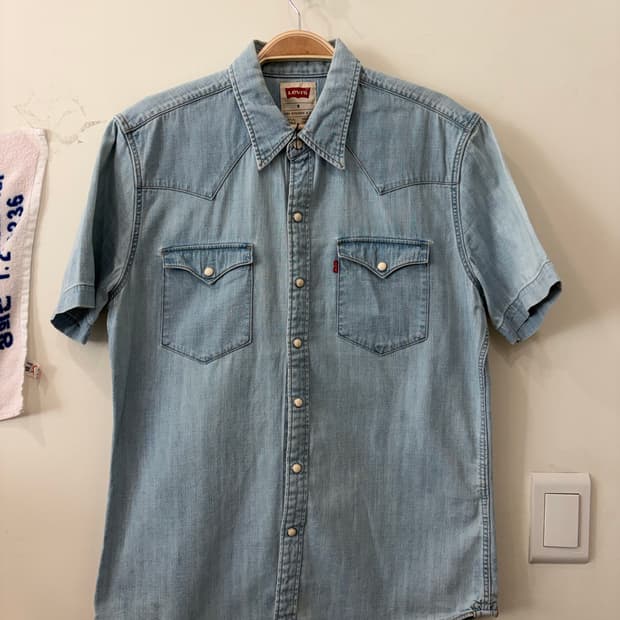 496. 리바이스 데님 반팔셔츠 청셔츠