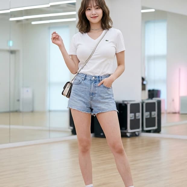 LACOSTE 라코스테 화이트 브이넥 반팔 티셔츠