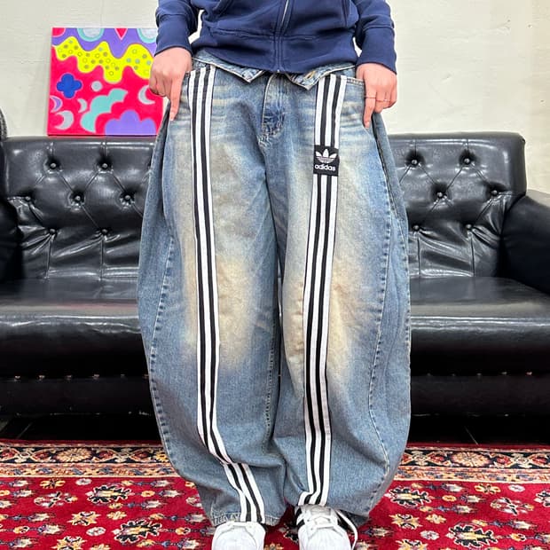 삼선줄 커스텀 데님 팬츠