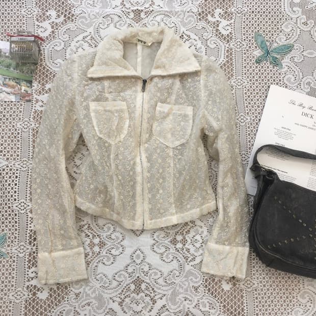 jpn vintage 아이보리 레이스 자켓