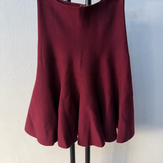 정품) 럭키슈에뜨 버건디 니트 스커트 치마 36