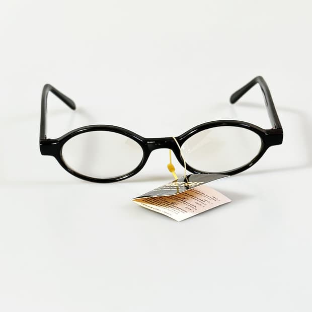 90s FIRE GAS 블랙 오벌 뿔테 투명 틴트 빈티지 선글라스