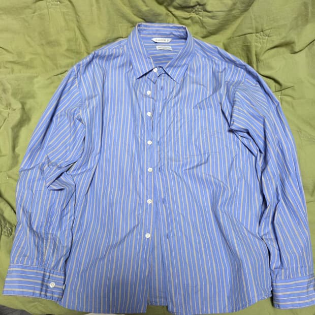 블랭크룸 스트라이프 쿠와무라 패브릭 블루 2사이즈