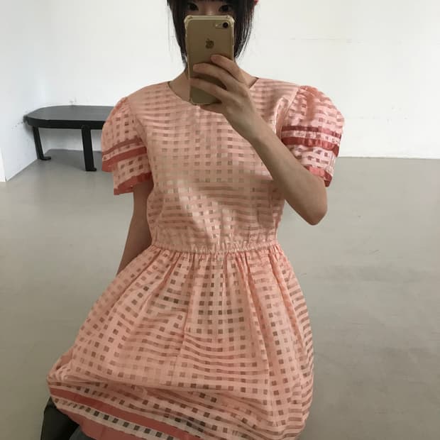 vintage pink pattern one-piece